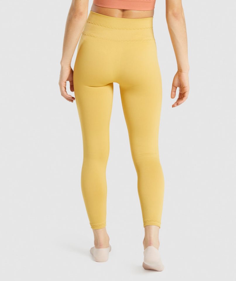 Women's Gymshark Studio Leggings Yellow | NZ 6UWVLF